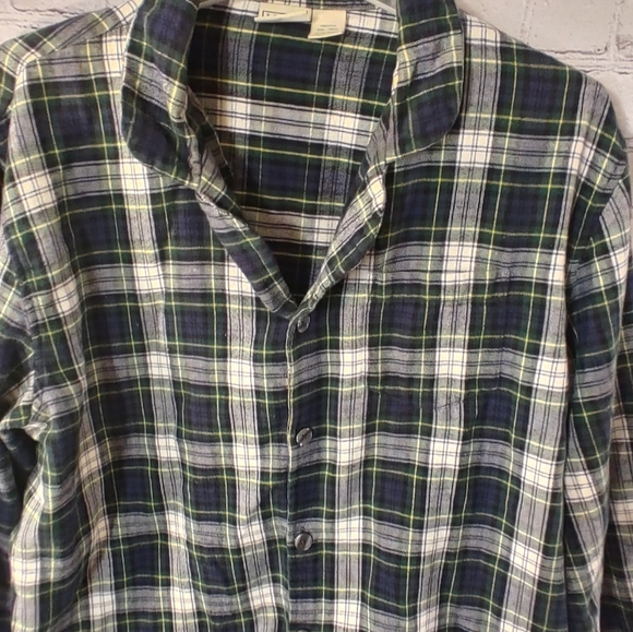 L.L. Bean Vintage XXL Mens Sleep Shirt Scotch Plaid Button Down - Picture 4 of 10